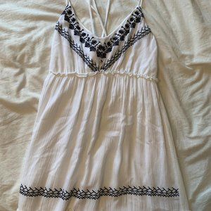 White, embroidered, summer maxidress